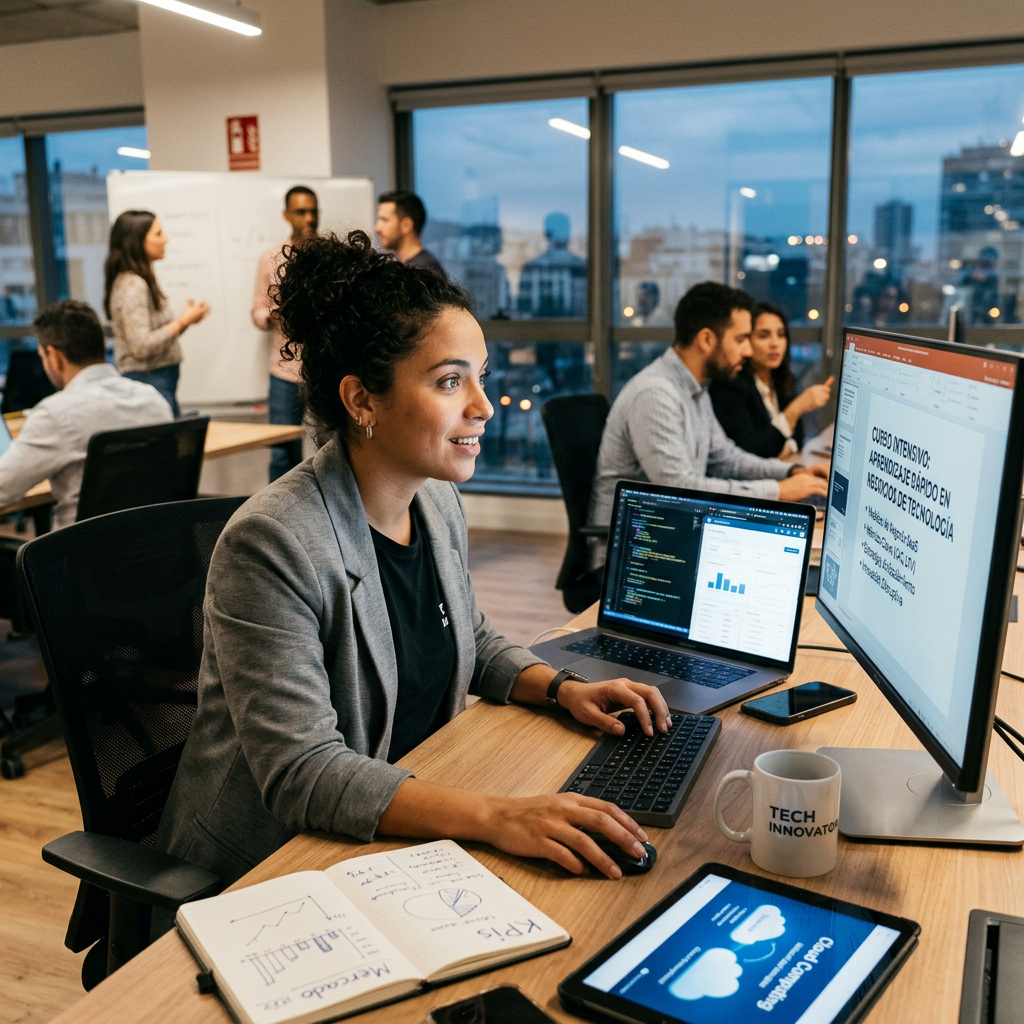 Professional working with code and data dashboards in a collaborative office